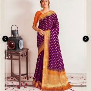 Traditional Designer Indian soft Lichi Silk Woven Saree Sari
